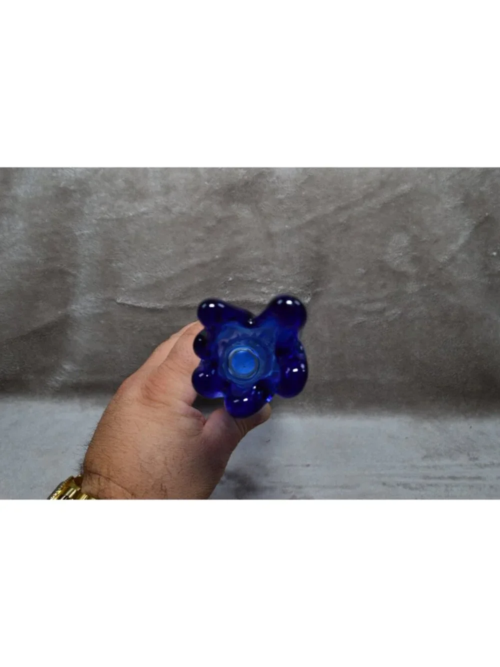 Vintage Cobalt Blue 5-Finger Swung Art Glass Vase MCM Retro Bud Retro Chic